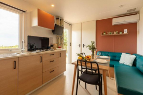Le Cycas, mobil-home neuf avec sa vue dégagée sur les vignes et la mer